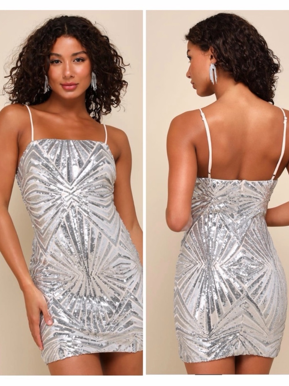 NEW Lost in Your Eyes Silver Sequin Bodycon Dress
